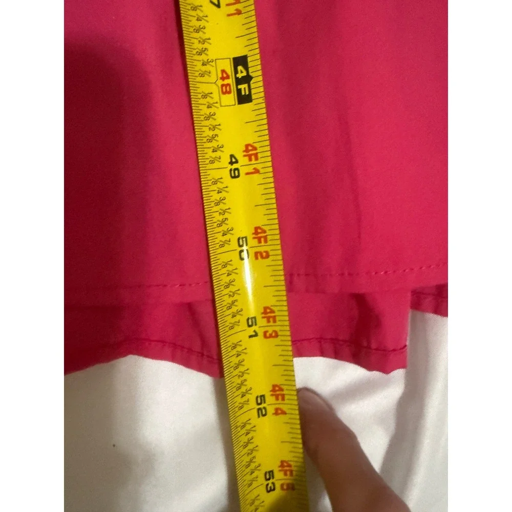 Ashley &‎ Sage Pink Eyelet Puff Sleeve Smocked Tiered Maxi Dress Womens L